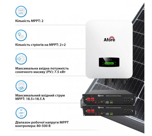 Система зберігання енергії Afore AF5K-SL-2DY4.8K-LFP 5kW 4.8kWh 2BAT LiFePO4 6000 циклів