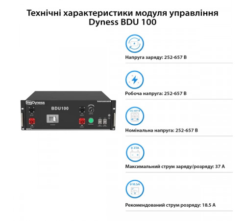 Блок батарей Dyness HV51100-11 56.32kW 614.4V 100Ah LiFePO4 BDU100 RACK