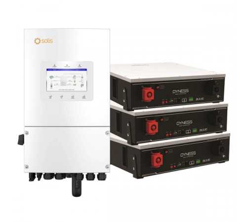 Система зберігання енергії Solis S6-EH1P8K-L-PLUS-LDY15.36K1-LFP 8kW 15.36kWh 3BAT LiFePO4 6000 циклів