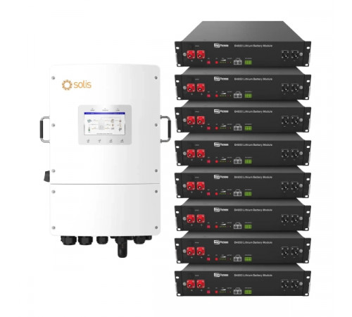 Система зберігання енергії Solis S6-EH3P12K-L-LDY19.2K1-LFP 12kW 19.2kWh 8BAT LiFePO4 6000 циклів