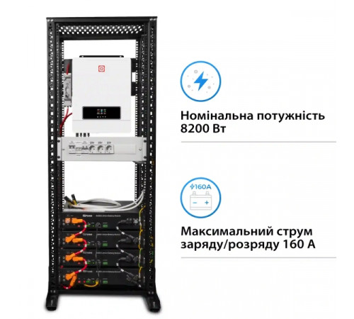 Система зберігання енергії Solarverse SRV24-1MX8.2K1-LDY9.6K1-1 8.2kW 9.6kWh 4BAT LiFePO4 6000 циклів