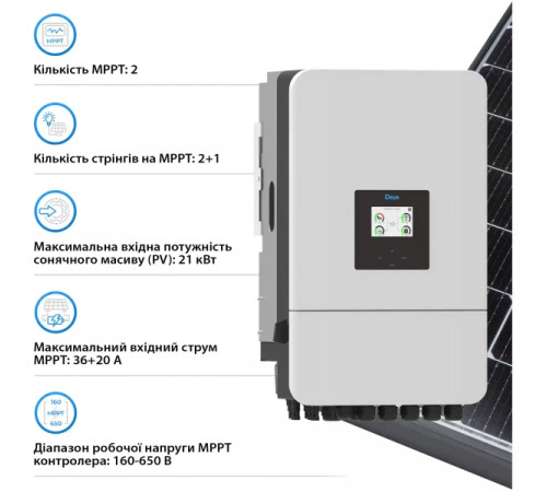 Система зберігання енергії Solarverse SUN-14K-SG05LP3-EU-4DY20.48K-LFP-W 14kW 20.48kWh 4BAT LiFePO4 6000 циклів