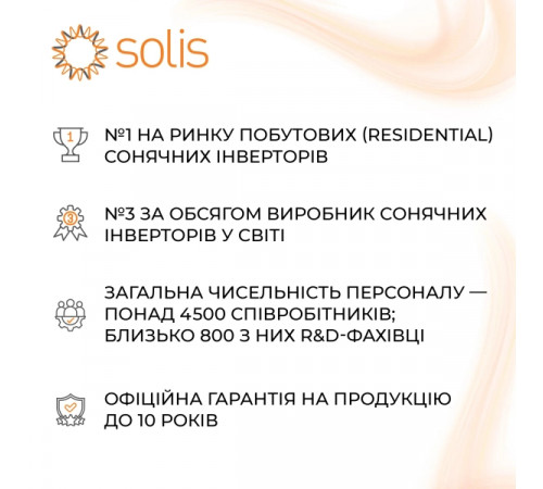 Система зберігання енергії Solis S6-EH1P6K-L-PLUS-LDY10.24K1-LFP 6kW 10.24kWh 2BAT LiFePO4 6000 циклів