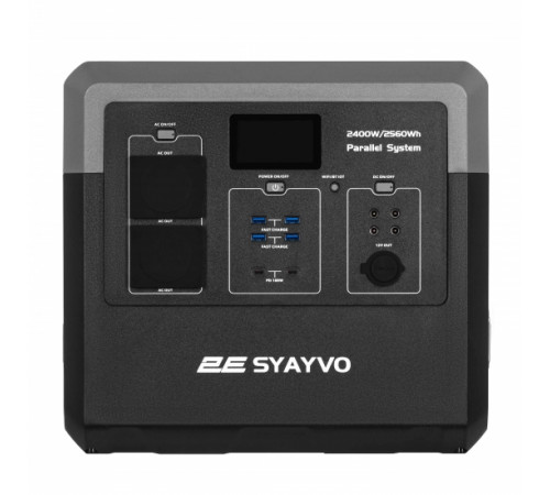 Портативна електростанція 2Е Syayvo 2400 Вт, 2560 Вт/год, WiFi/BT, паралельне підключення, швидка зарядка (2E-PPS24256)