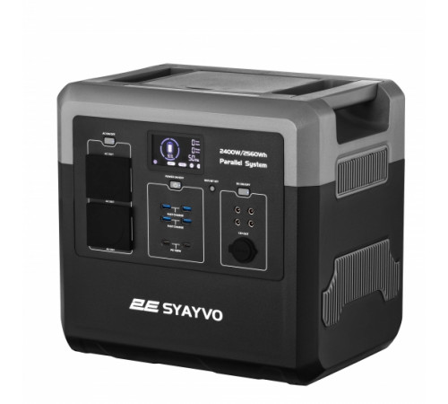 Портативна електростанція 2Е Syayvo 2400 Вт, 2560 Вт/год, WiFi/BT, паралельне підключення, швидка зарядка (2E-PPS24256)