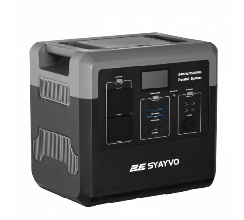 Портативна електростанція 2Е Syayvo 2400 Вт, 2560 Вт/год, WiFi/BT, паралельне підключення, швидка зарядка (2E-PPS24256)