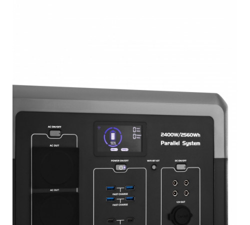 Портативна електростанція 2Е Syayvo 2400 Вт, 2560 Вт/год, WiFi/BT, паралельне підключення, швидка зарядка (2E-PPS24256)