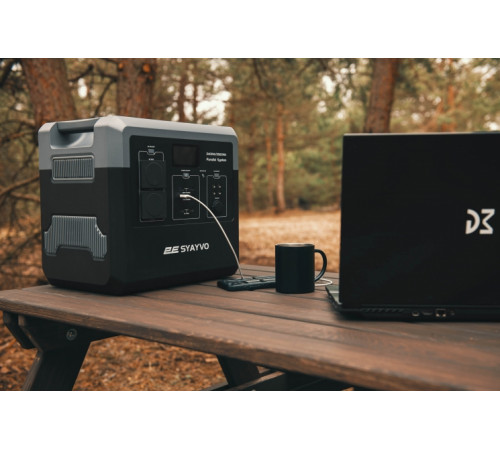 Портативна електростанція 2Е Syayvo 2400 Вт, 2560 Вт/год, WiFi/BT, паралельне підключення, швидка зарядка (2E-PPS24256)