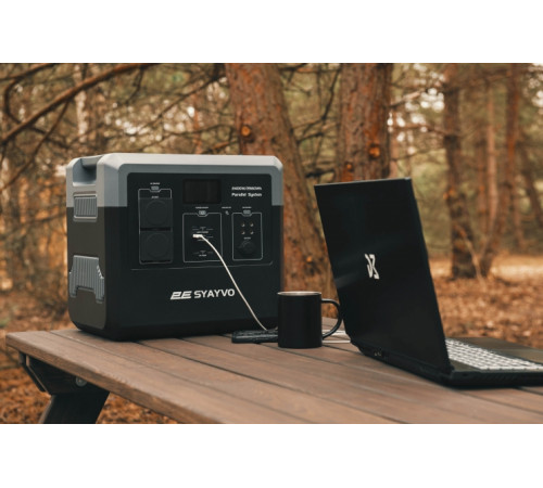 Портативна електростанція 2Е Syayvo 2400 Вт, 2560 Вт/год, WiFi/BT, паралельне підключення, швидка зарядка (2E-PPS24256)