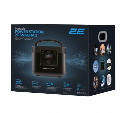 Портативна електростанція 2Е Snagha 2, 1200 Вт, 1050 Вт/год, швидка зарядка (2E-PPS1210-2)