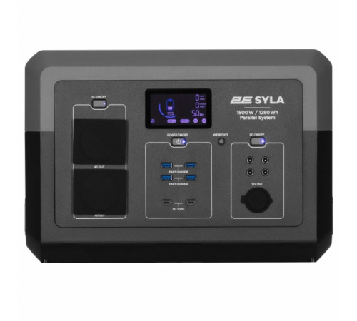 Портативна електростанція 2Е Syla, 1500 Вт, 1280 Вт/год, WiFi/BT, паралельне підключення, швидка зарядка (2E-PPS1512)