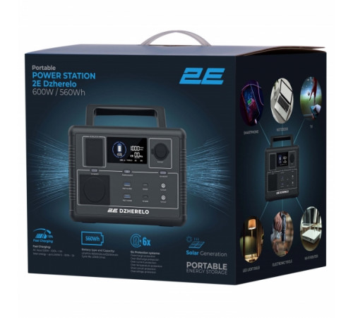 Портативна електростанція 2Е Dzherelo, 600 Вт, 560 Вт/год, швидка зарядка (2E-PPS06056)
