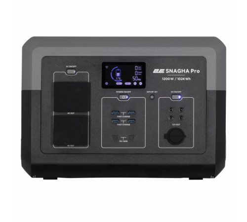Портативна електростанція 2Е Snagha PRO, 1200 Вт, 1024 Вт/год, WiFi/BT, швидка зарядка (2E-PPS1210-PRO)