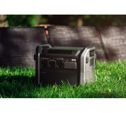 Комплект Портативна електростанція Segway CUBE 1000, 2584 Вт заг (R-Drive 4400 Вт), 1024 Вт/год, IPX3, BT, розширення ємності, швидка зарядка + портативна сонячна
