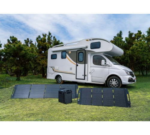 Комплект Портативна електростанція Segway CUBE 1000, 2584 Вт заг (R-Drive 4400 Вт), 1024 Вт/год, IPX3, BT, розширення ємності, швидка зарядка + портативна сонячна