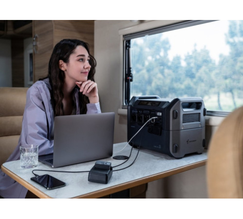 Комплект Портативна електростанція Segway CUBE 1000, 2584 Вт заг (R-Drive 4400 Вт), 1024 Вт/год, IPX3, BT, розширення ємності, швидка зарядка + портативна сонячна