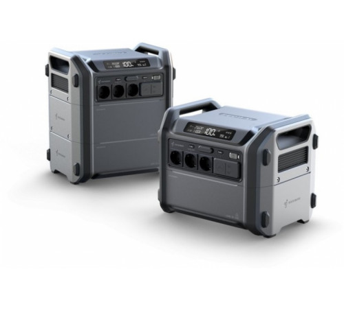 Комплект Портативна електростанція Segway CUBE 1000, 2584 Вт заг (R-Drive 4400 Вт), 1024 Вт/год, IPX3, BT, розширення ємності, швидка зарядка + портативна сонячна