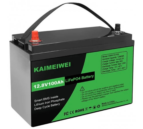 Акумуляторна батарея KAIMEIWEI LiFePO4 KMW-12V100 12V 100Ah Акумуляторна батарея KAIMEIWEI LiFePO4 KMW-12V100 12V 100Ah