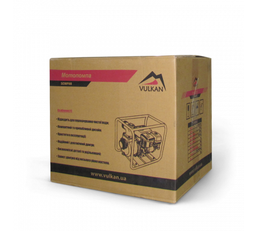 Мотопомпа рукав 75мм, 55м3/год, підйом 30м, чиста вода, SCWP80