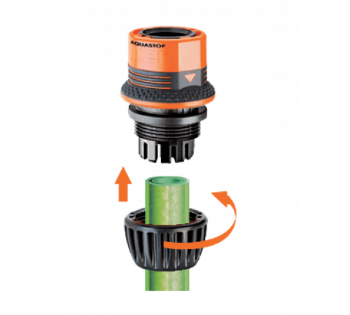 Конектор 1/2"-3/4" аквастоп для поливального шлангу, Ergogrip бл.