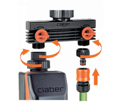 Розподілювач 3/4"В вихід 2-х канальний 3/4"Н бл.