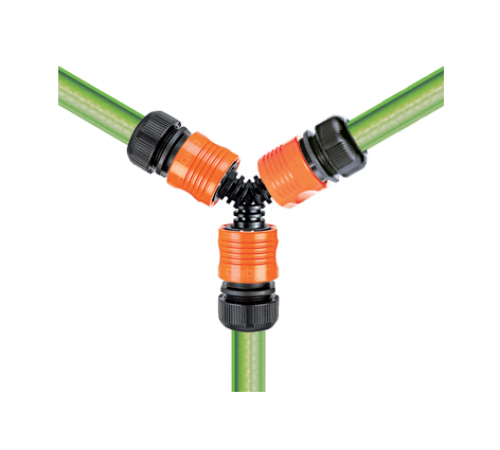 Адаптер трьохсторонній для конектора поливального шланга бл.