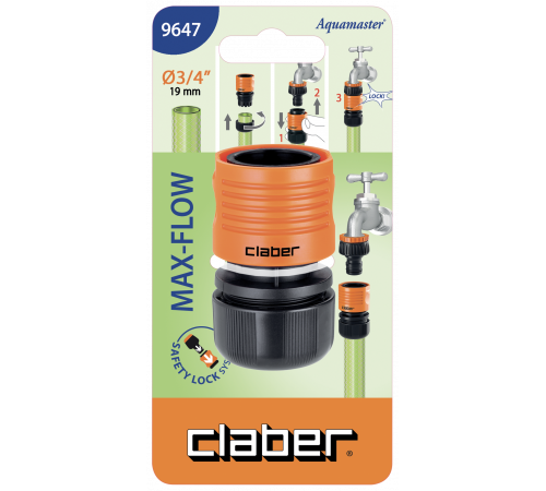 Конектор 3/4" для поливального шлангу "Максимальний потік", бл.