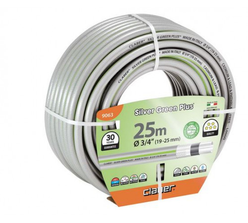 Шланг поливальний 3/4" 25м Silver Green Plus, сірий з салатовою полосою