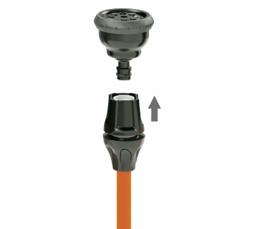 Шланг поливальний пружинний 1/2 15м, набір з конектором, розпилювачем, насадкою на кран 3/4, настінним тримачем