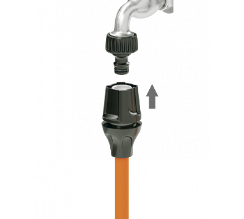 Шланг поливальний пружинний 1/2 15м, набір з конектором, розпилювачем, насадкою на кран 3/4, настінним тримачем