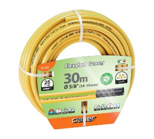 Шланг поливальний 5/8" 30м Flexyfort Green, жовтий з зел. полосою