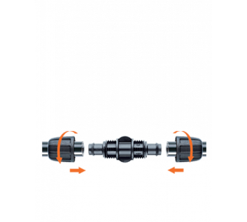 Ніпель 16мм для крапельної трубки 1/2" з затисканням