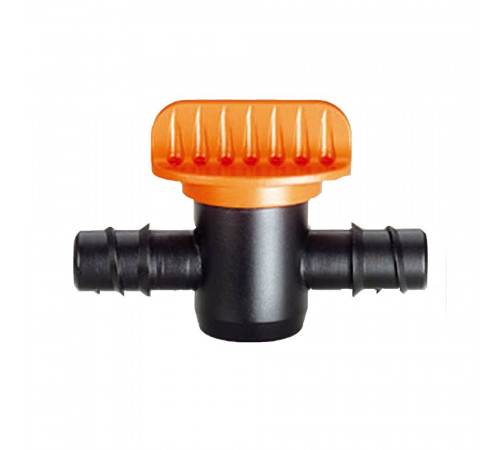Кран 16мм прохідний для крапельної трубки 1/2" бл.