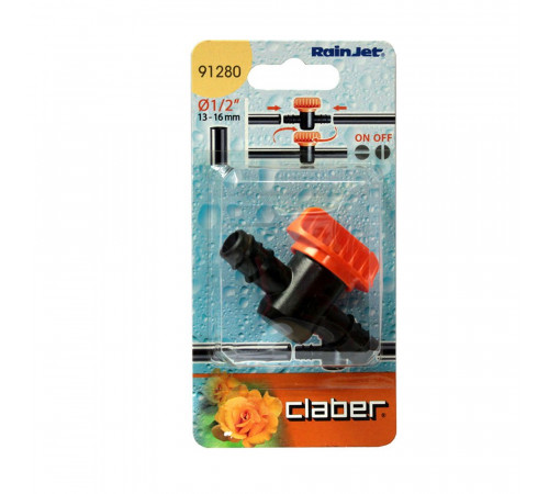 Кран 16мм прохідний для крапельної трубки 1/2" бл.