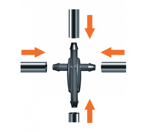Хрестовина 6мм для крапельної трубки 1/4" 10шт.
