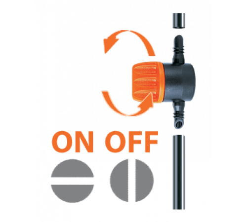 Кран 6*6мм для трубки крапельного поливу 1/4" 5шт