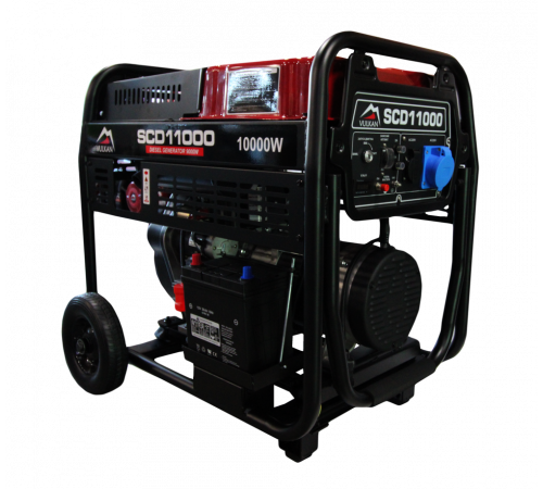 Генераторна установка SCD11000 дизель 1ф 9кВт ел.старт, 18л, колеса