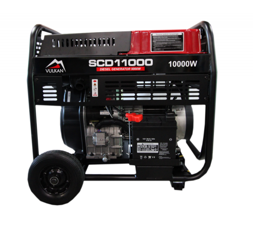 Генераторна установка SCD11000 дизель 1ф 9кВт ел.старт, 18л, колеса