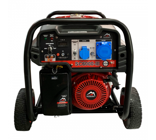 Генераторна установка SC6000-III (бензин/газ) 1ф 5,0кВт/4,2кВт, ел.старт, бак-25л, колеса