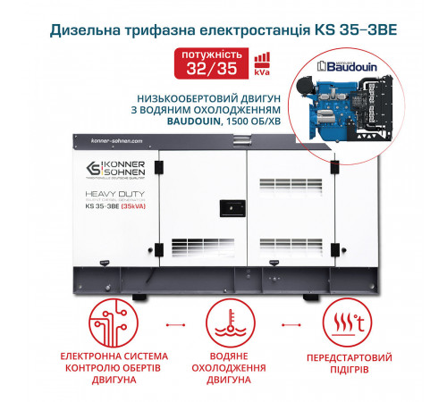 Дизельная трехфазная электростанция KS 35-3BE
