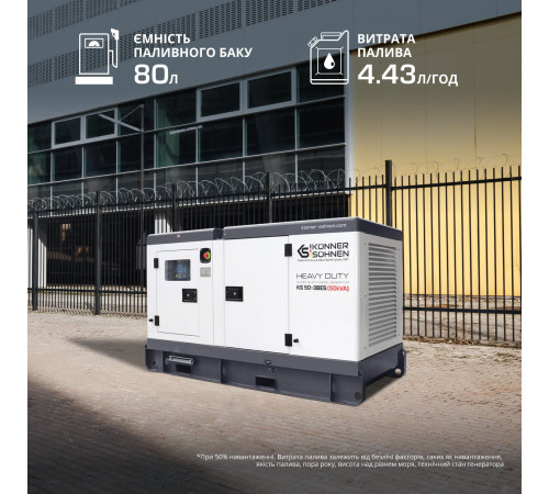 Дизельна трифазна електростанція KS 50-3BES