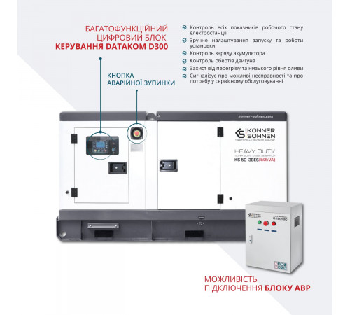 Дизельна трифазна електростанція KS 50-3BES