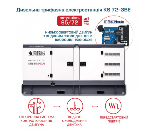 Дизельна трифазна електростанція KS 72-3BE