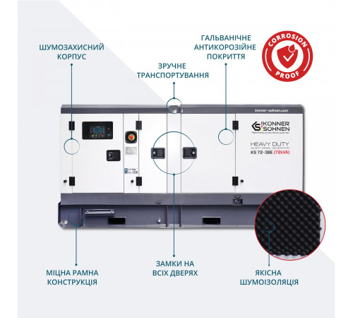 Дизельна трифазна електростанція KS 72-3BE