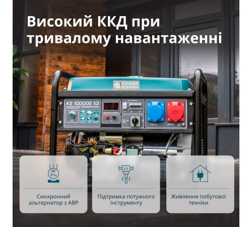 Бензиновий генератор «Könner & Söhnen» KS 10000E 1/3