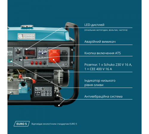 Бензиновий генератор «Könner & Söhnen» KS 10000E-3 ATS