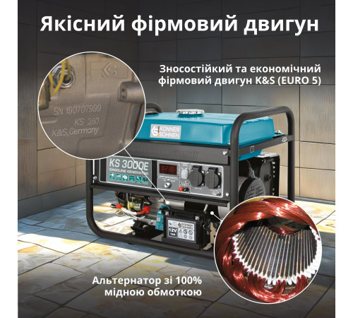 Бензиновий генератор «Könner & Söhnen» KS 3000E