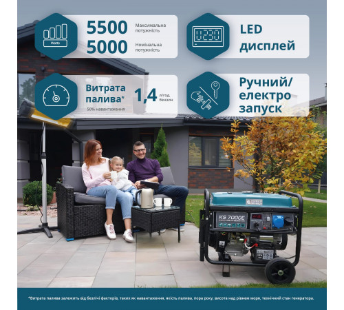 Бензиновий генератор «Könner & Söhnen» KS 7000E