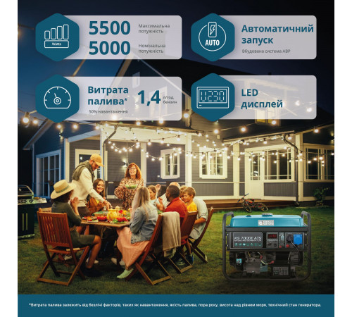 Бензиновий генератор «Könner & Söhnen» KS 7000E ATS