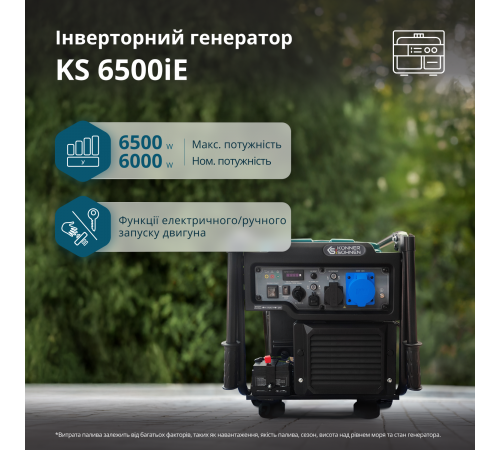 Инверторный бензиновый генератор KS 6500iE